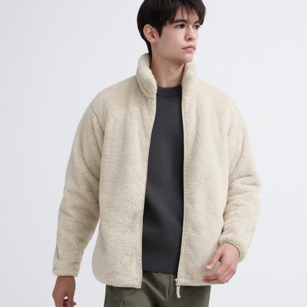 

Толстовка Uniqlo Unisex Fluffy Fleece, молочный, Белый, Толстовка Uniqlo Unisex Fluffy Fleece, молочный