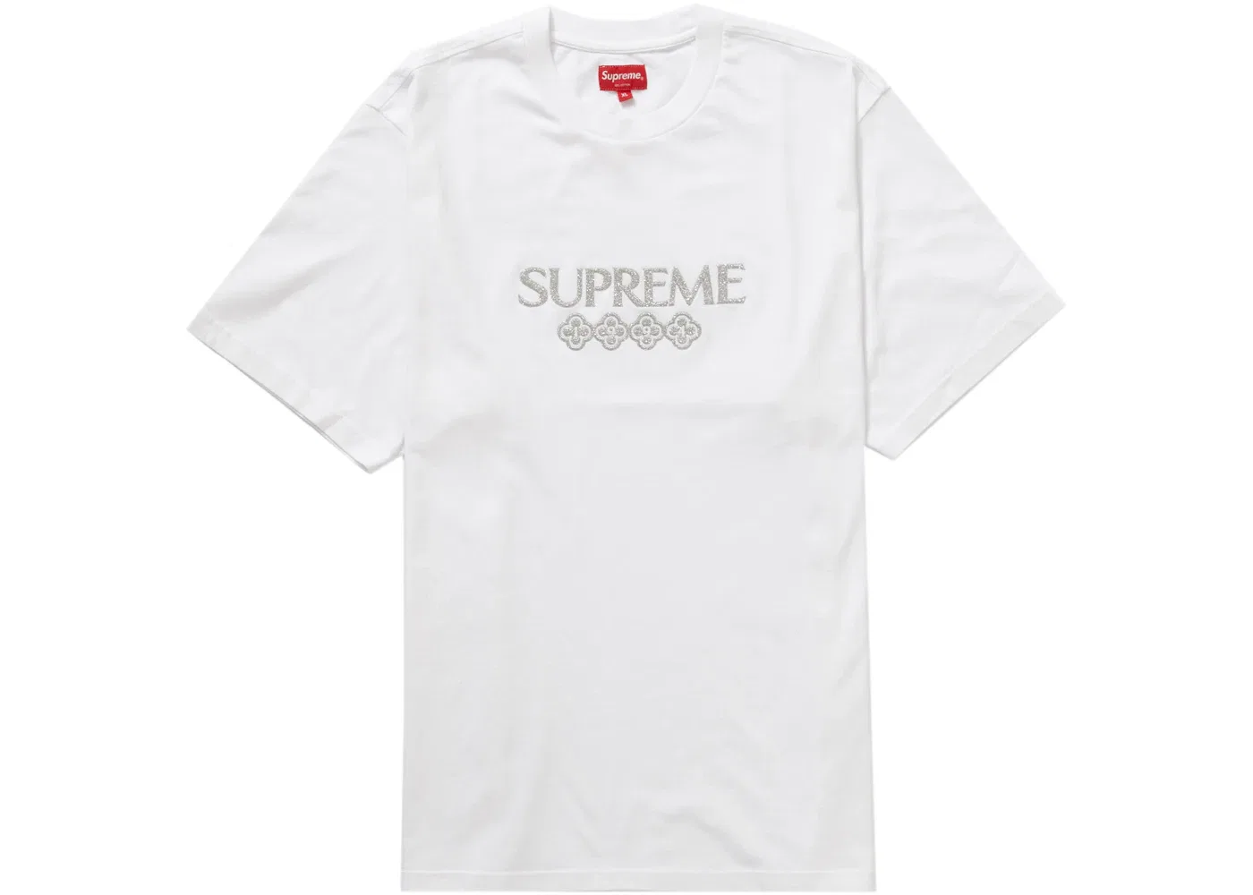 Мужская футболка с блестками Supreme, White