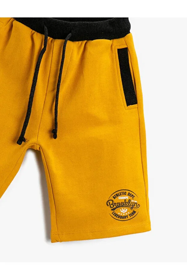 Детские шорты для мальчиков с принтом Slogan printed shorts Koton, Yellow/159 — фото 3