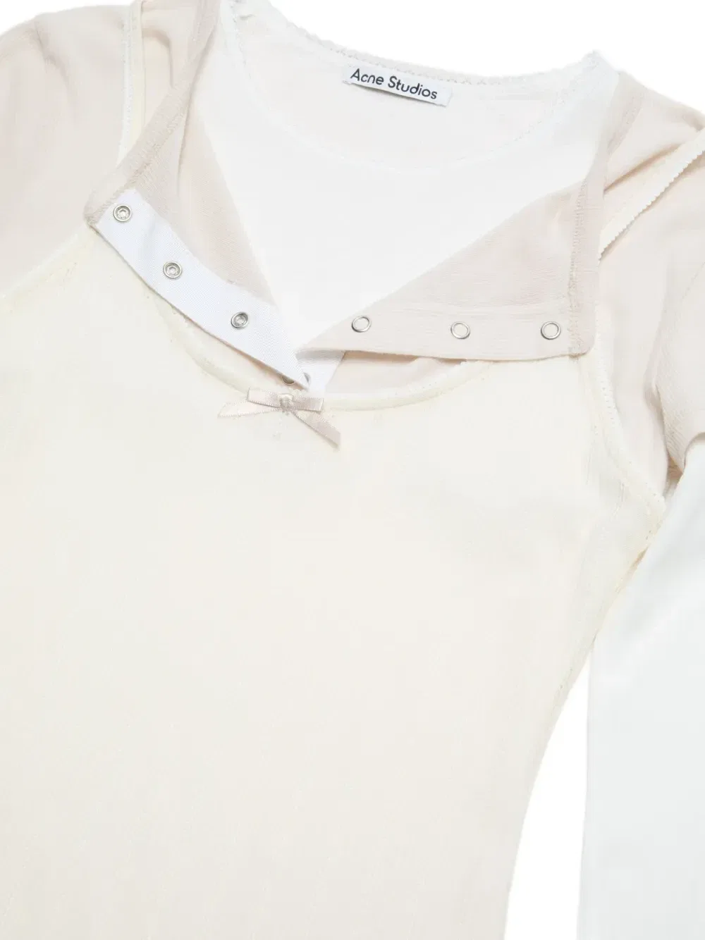 Многослойная футболка с бантом Acne Studios, белый — фото 2