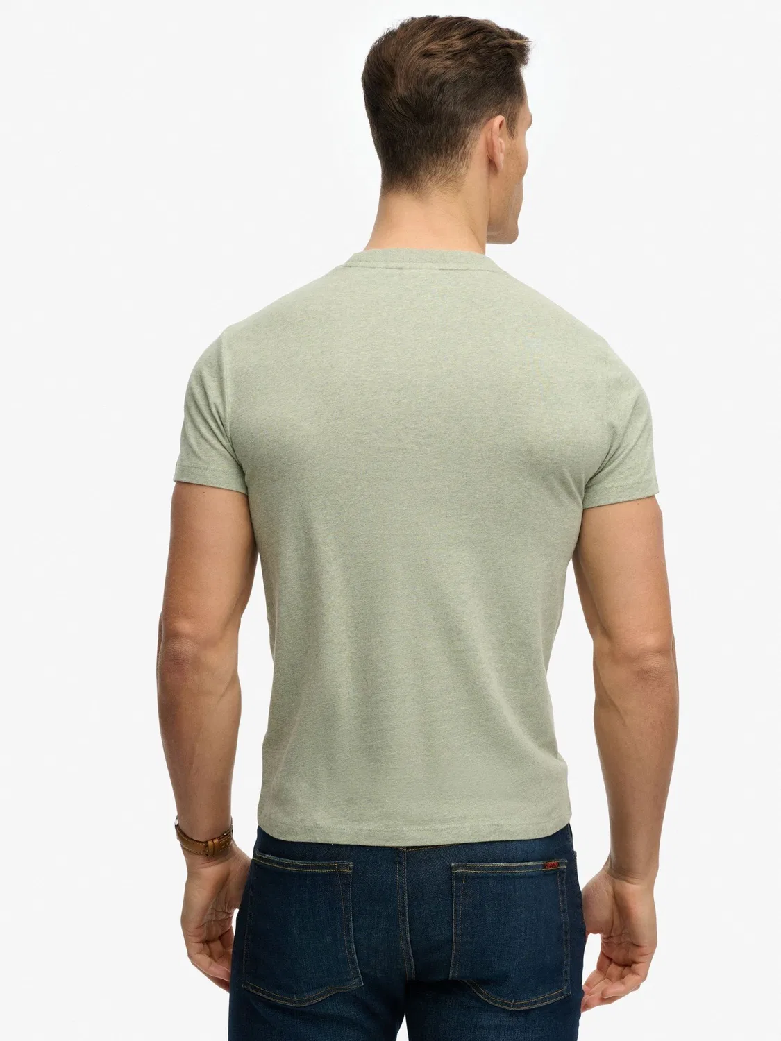 Футболка свободного кроя Essential Logo Embroidery Superdry, светло-зеленый меланж — фото 2