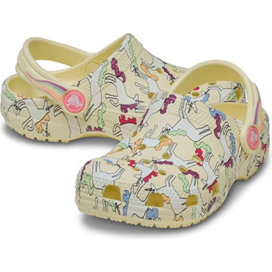 Тапочки-клоги с принтом Classic Unicorn Graphic Crocs, Бежевый — фото 2