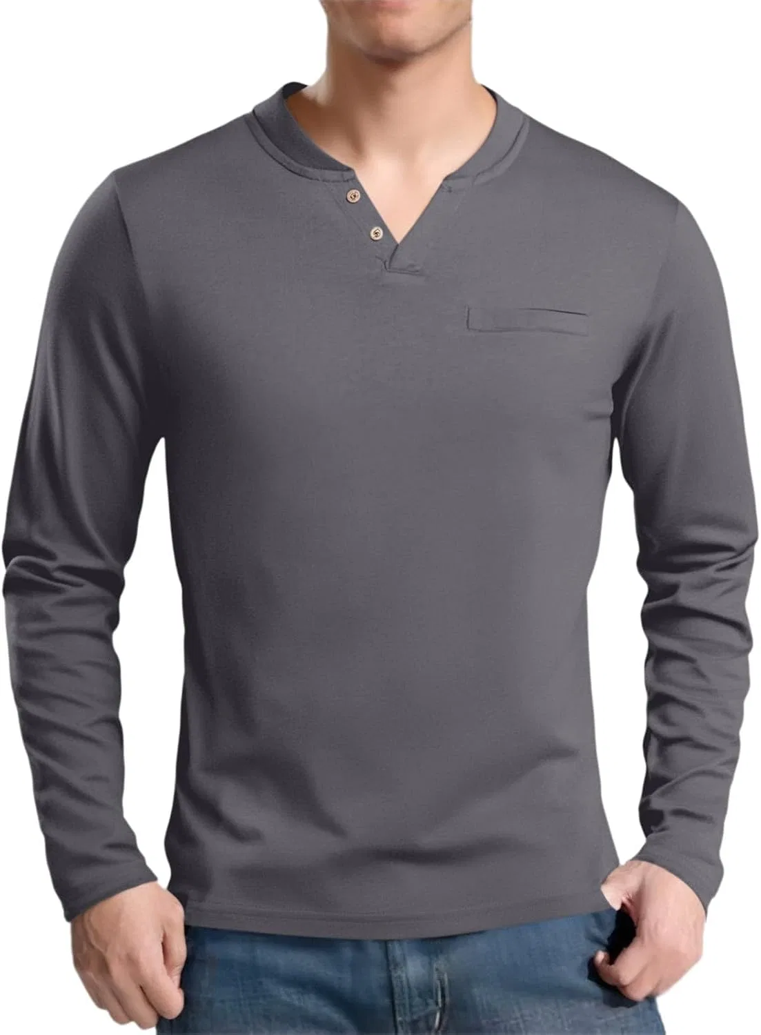 Мужская футболка V-образным вырезом хлопковая Dark Gray