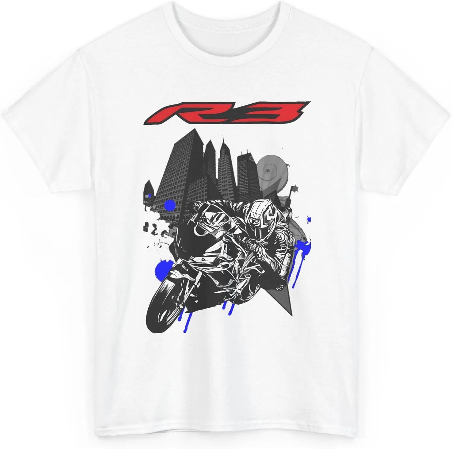 Мужская футболка с принтом YZF-R3, белый