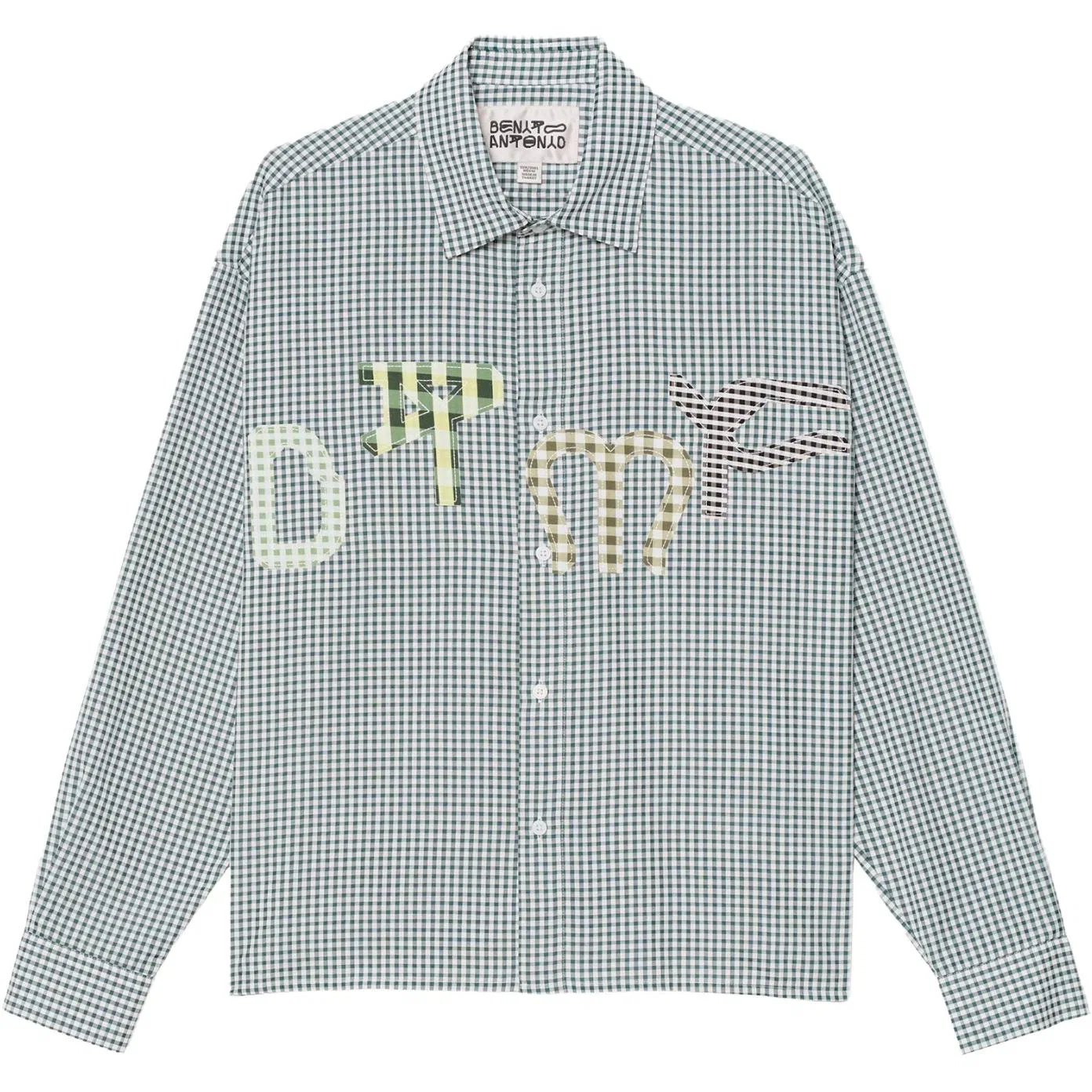 Мужская рубашка с лацканами White/Green ZARA