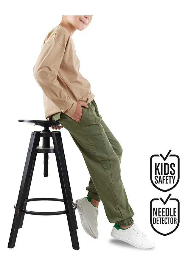 Детские брюки-карго для мальчиков хлопковые Denokids, Khaki