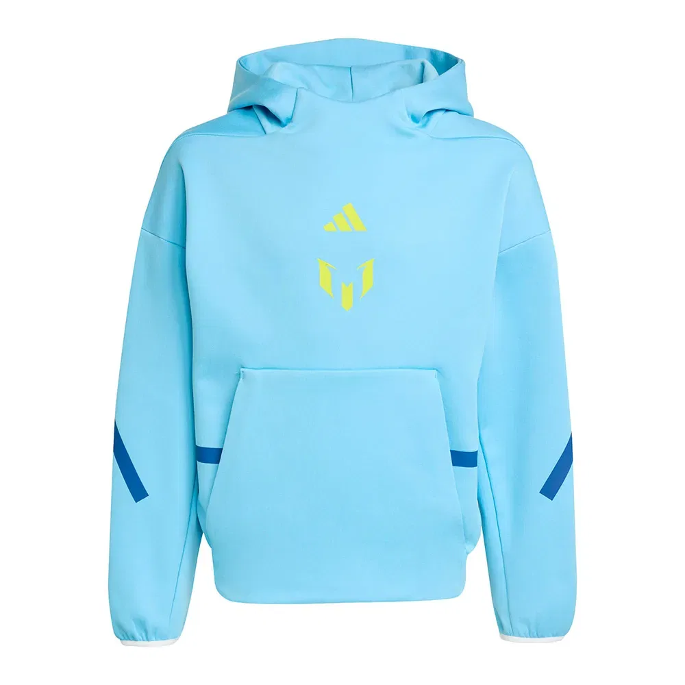Детское худи для девочек с принтом Messi Z.N.E Adidas, Blue — фото 3