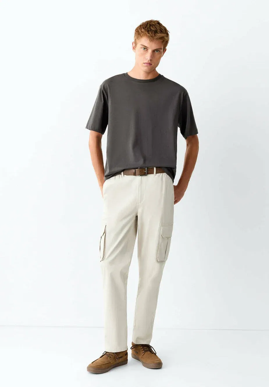 Подростковые брюки-карго Mango Kids, Off-White