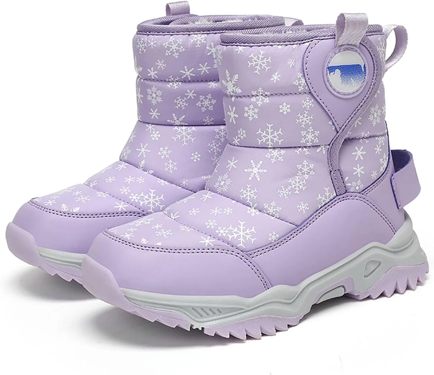 Детские зимние ботинки для мальчиков и девочек с принтом, Snow Boots, Purple