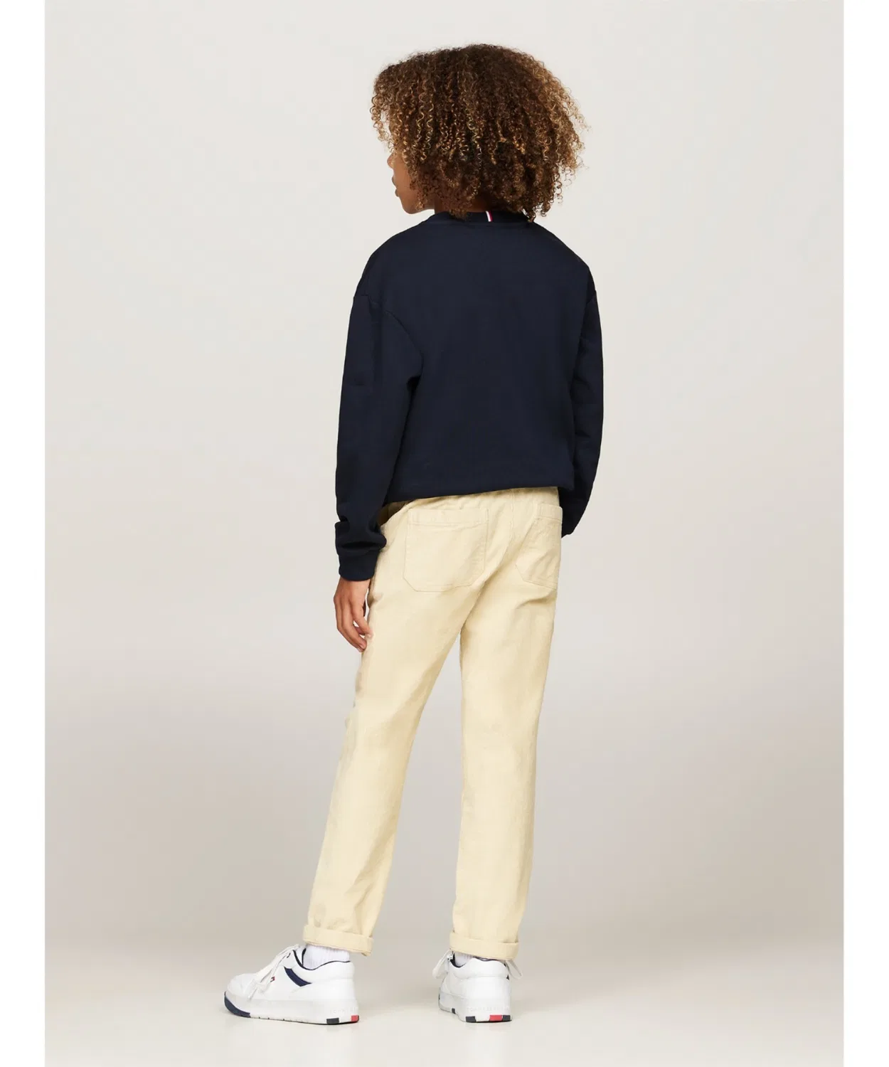 Детские брюки из вельвета с прямым кроем TOMMY HILFIGER, Beige — фото 2