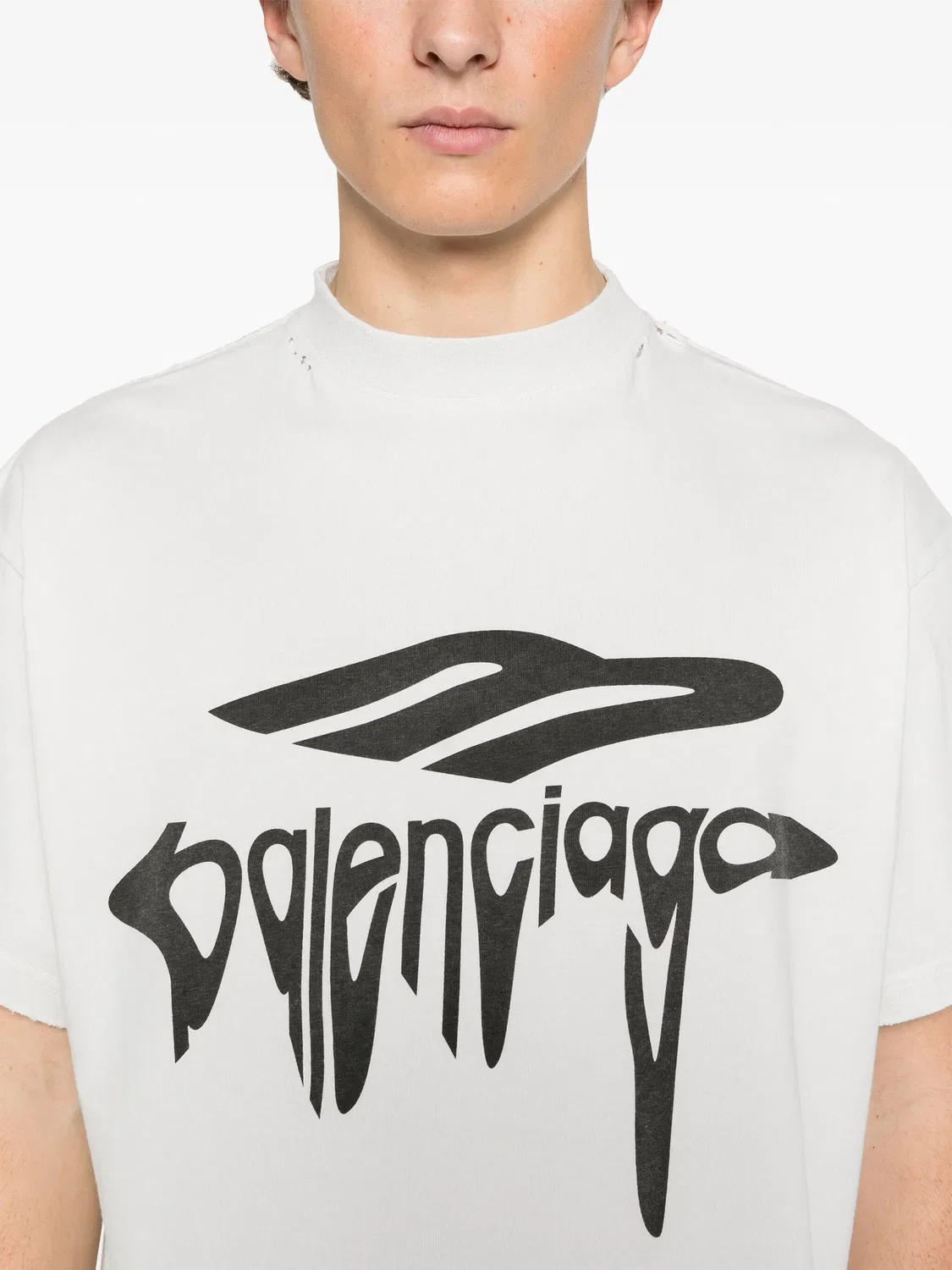 Футболка Balenciaga Liquified Oversize, светло-серый — фото 2
