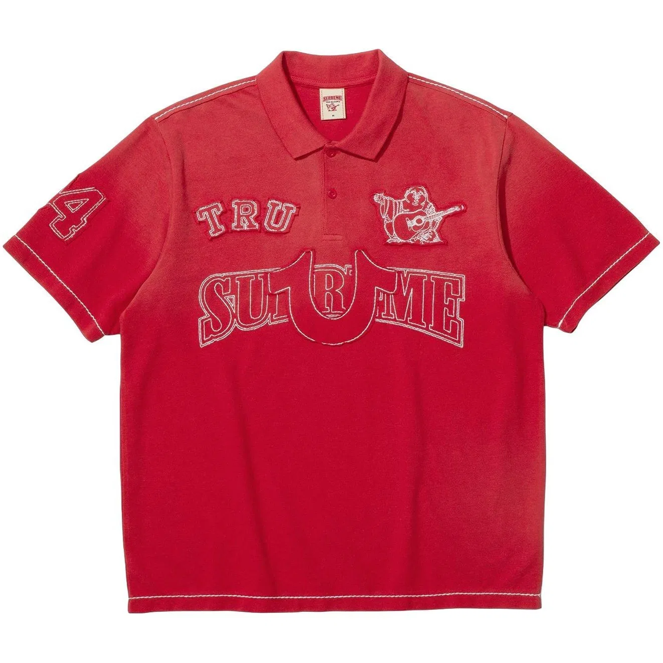 Женское поло с аппликациями Supreme x True Religion, Камуфляж, Red