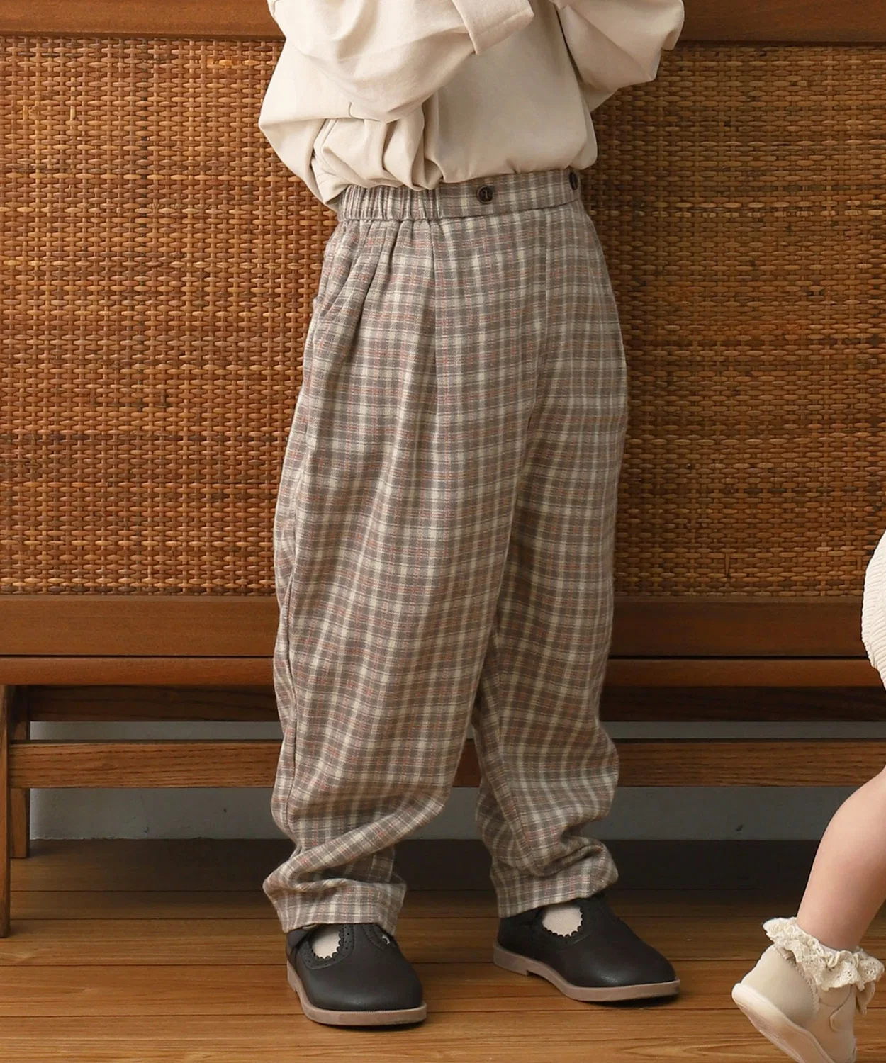 Детские брюки в клетку с пуговицами NOAHL, Beige Check