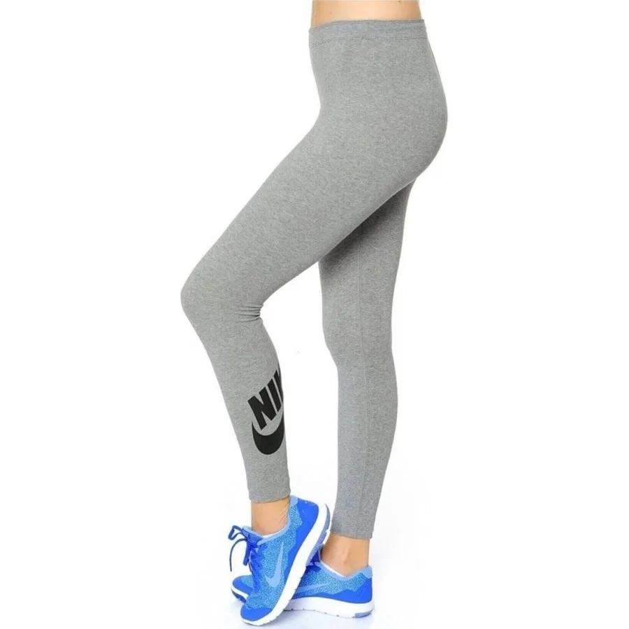 Леггинсы с высоким поясом хлопковые Nike Sportswear Legasee, Серый — фото 2