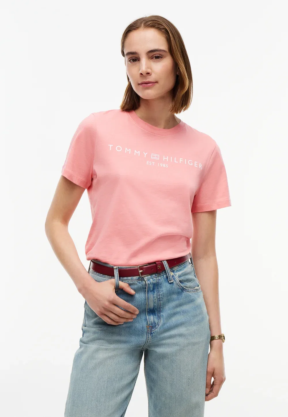 Логотип Reg Corp - футболка с принтом Tommy Hilfiger, Carnation Pink