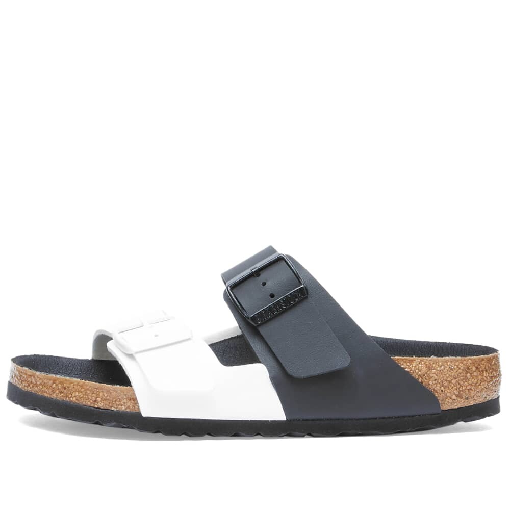Сандалии Birkenstock Arizona Split Birko-Flor черный/белый — фото 2