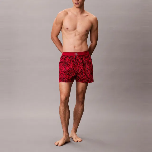 Мужские боксеры с принтом Calvin Klein, 2K9-Red Base with Pattern — фото 4