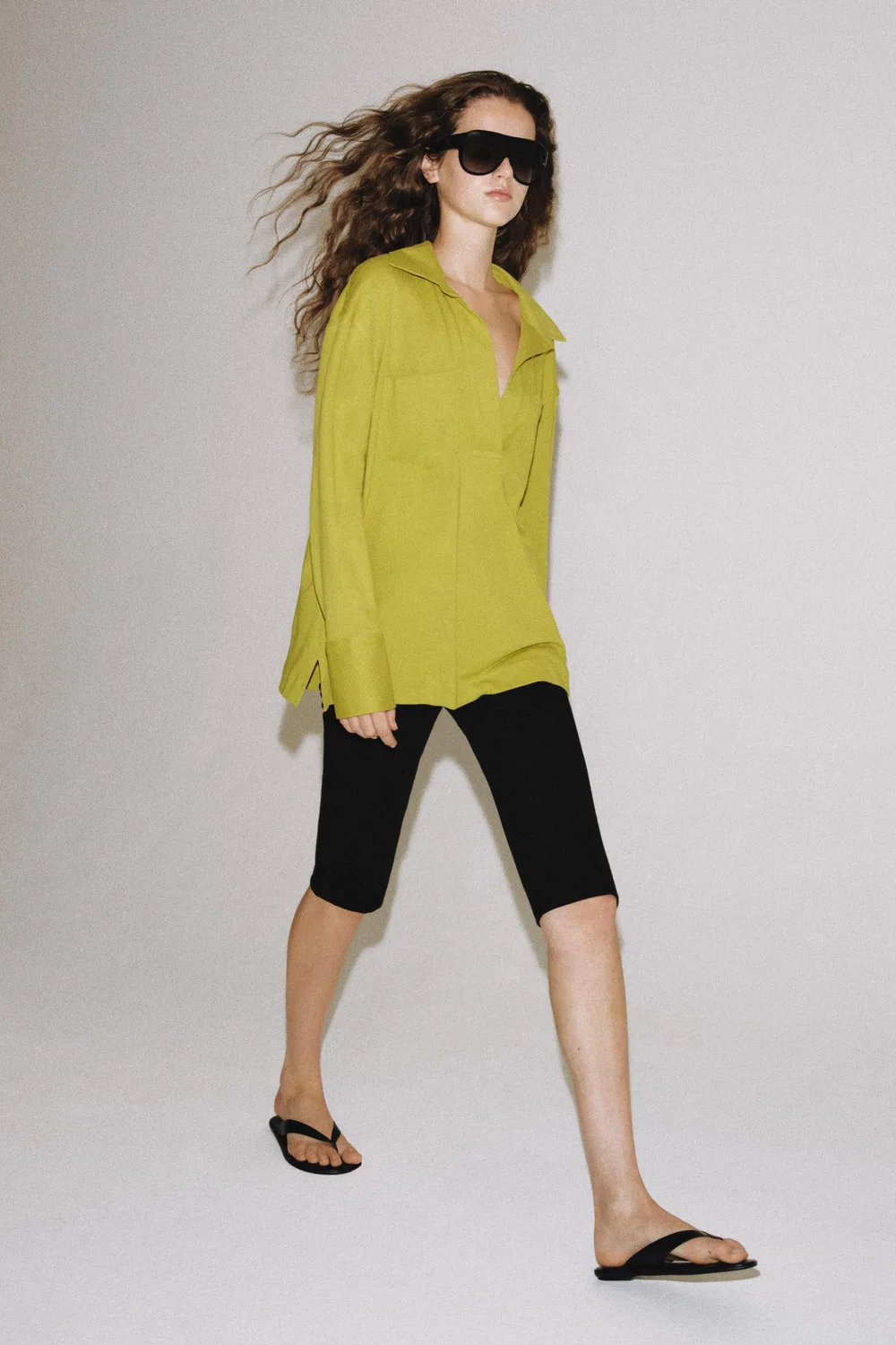 Футболка-поло с карманом ZARA, Apple green