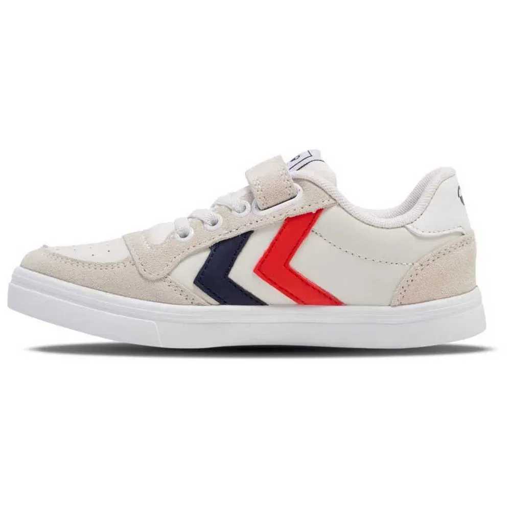 Детские кожаные кроссовки с липучками Slimmer Stadil Leather Low Hummel, White — фото 3