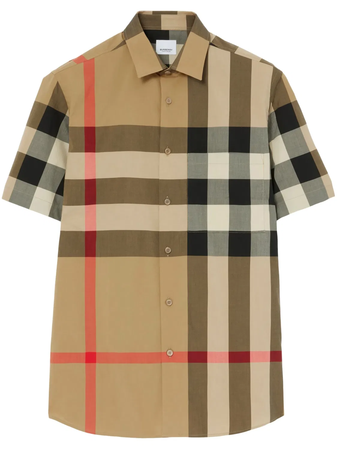 Клетчатая рубашка с коротким рукавом Burberry, архивный бежевый