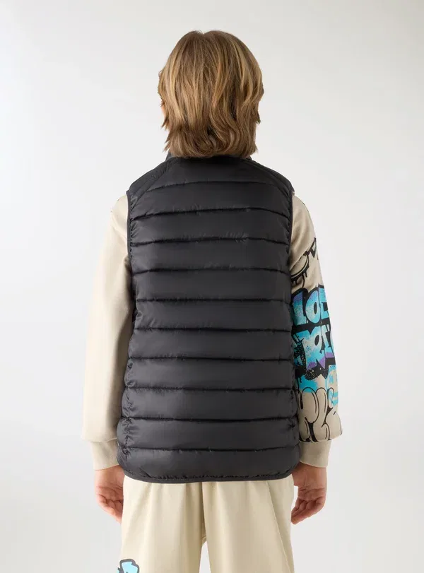 Жилет стеганый Imbottito trapuntato con - waistcoat Terranova, черный — фото 3