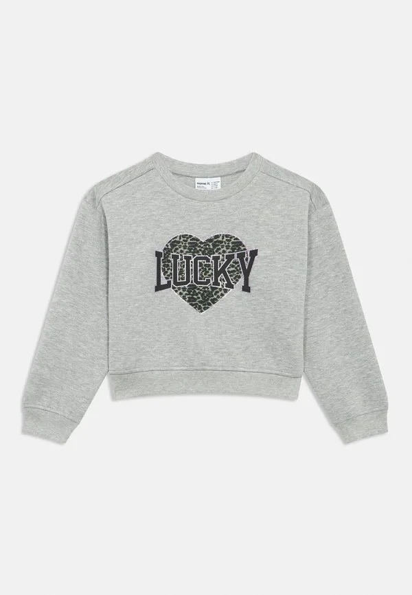 Толстовка с надписью nkfbima box Name It, Grey Melange