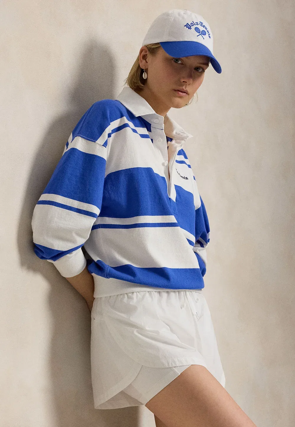 Хлопковая регбийная футболка - толстовка Us Open Polo Ralph Lauren, New Iris Blue/White