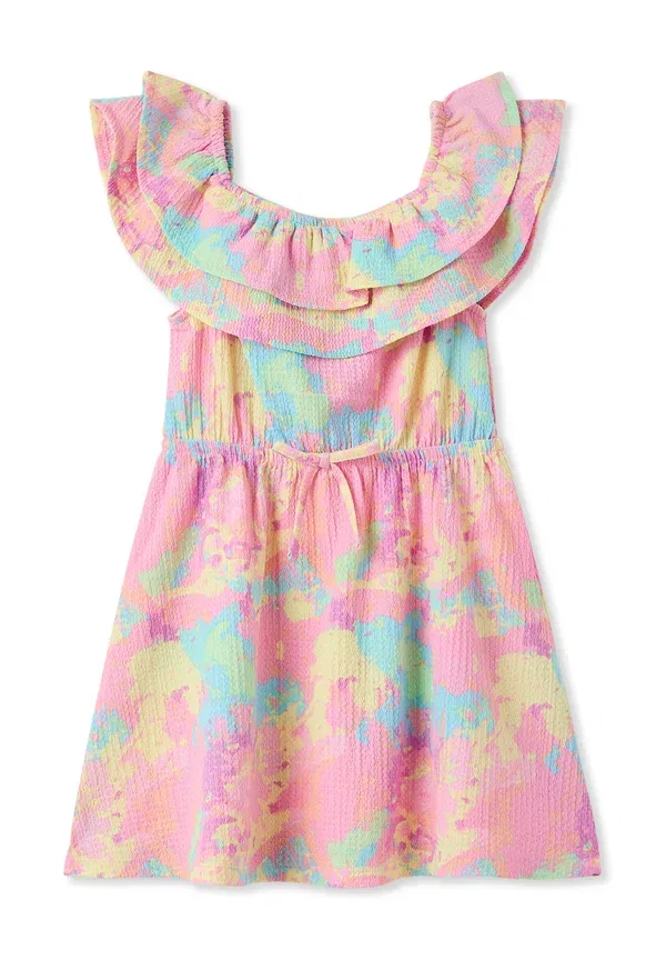 Платье из джерси, разноцветное, Jersey dress, Terranova, розовый — фото 4