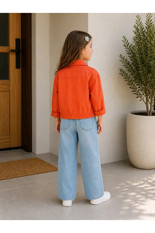Детская куртка для девочек с длинным рукавом Nk Kids, Orange — фото 3