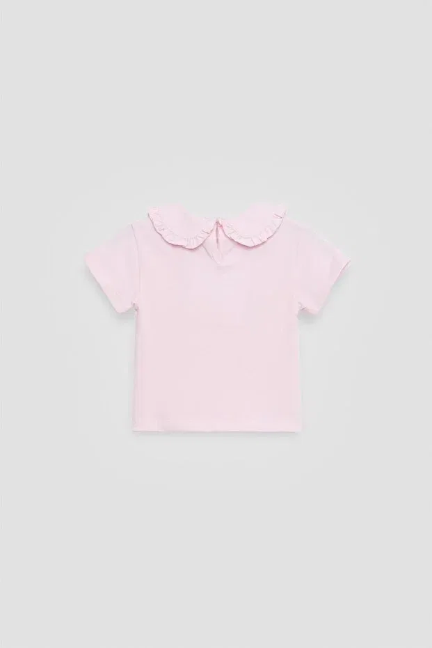 Детское для девочек футболка хлопковая Tyess Bsc, Pink — фото 3