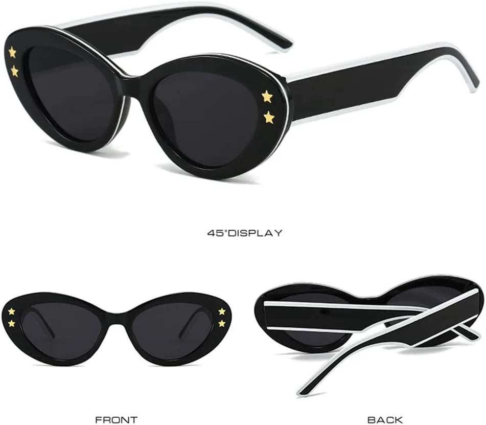 

Овальные солнцезащитные очки для женщин и мужчин, градиентные линзы, поликарбонатная оправа, винтажные солнцезащитные очки с защитой от УФ-излучения UV400 HCPIHF, C4