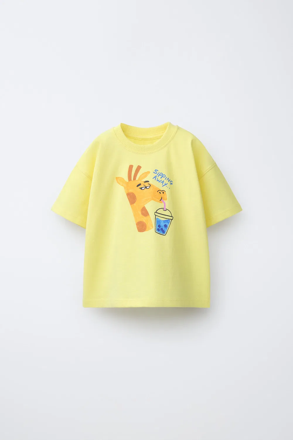 Футболка с принтом жирафа ZARA, Light Yellow
