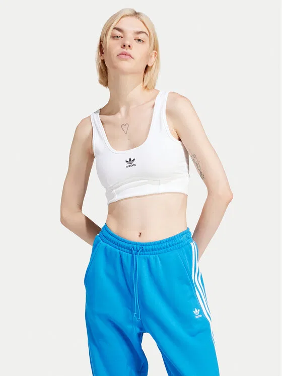 Топ-бюстгальтер adicolor Trefoil Adidas, белый