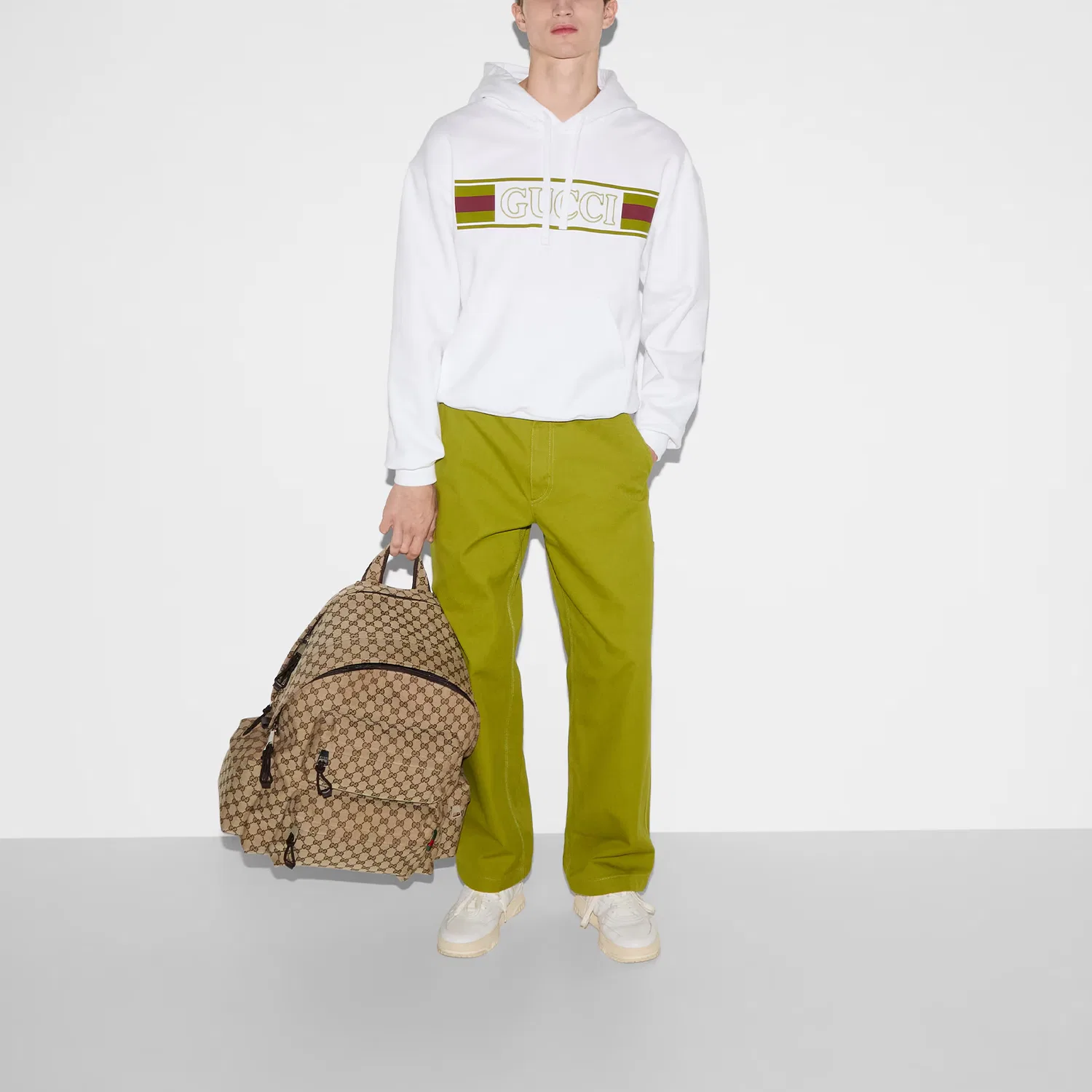 Худи GUCCI с вышивкой, мужское, хлопок, White — фото 3