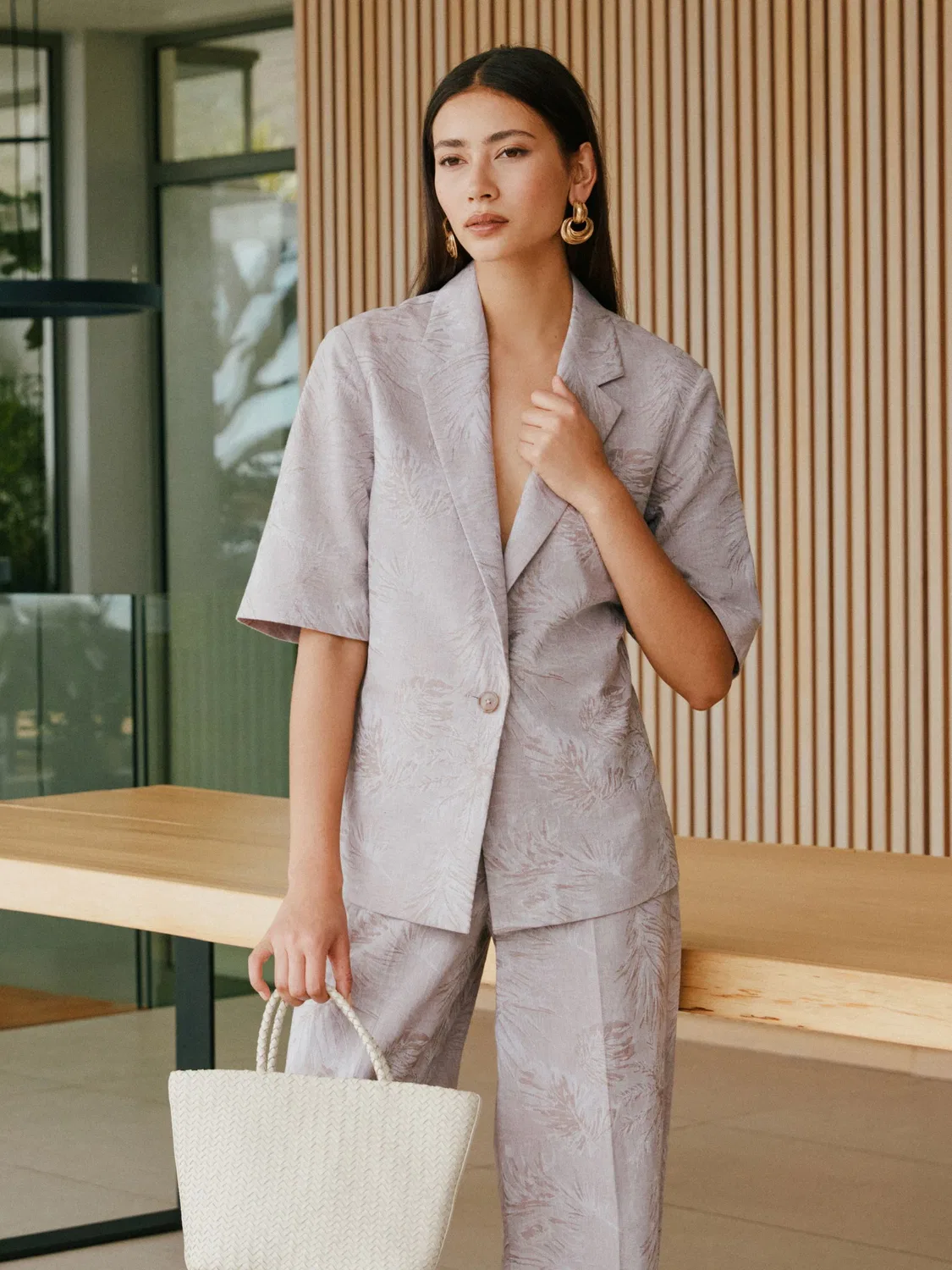 Жакет с коротким рукавом, жаккардовый, Neutral Beige Next