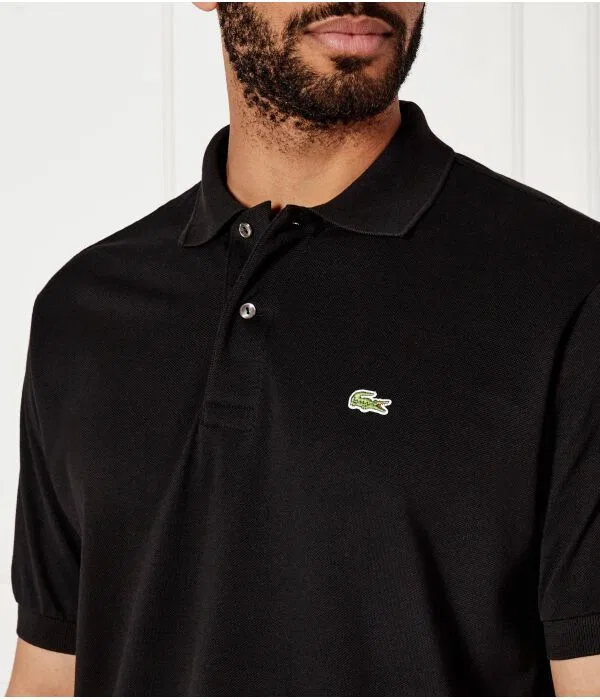Поло мужское Lacoste классического кроя, Relaxed Fit, черный — фото 4