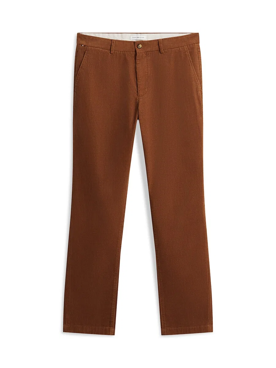 Брюки-чиносы TOMMY HILFIGER Slim fit 'Denton' цвета коньяк