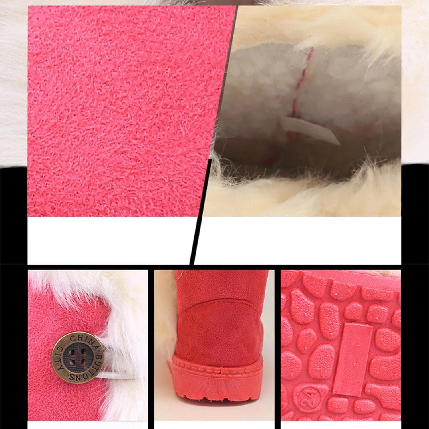 Детские зимние сапоги для девочек с мехом Winter Snow Boots Zzalalana, Pink — фото 2