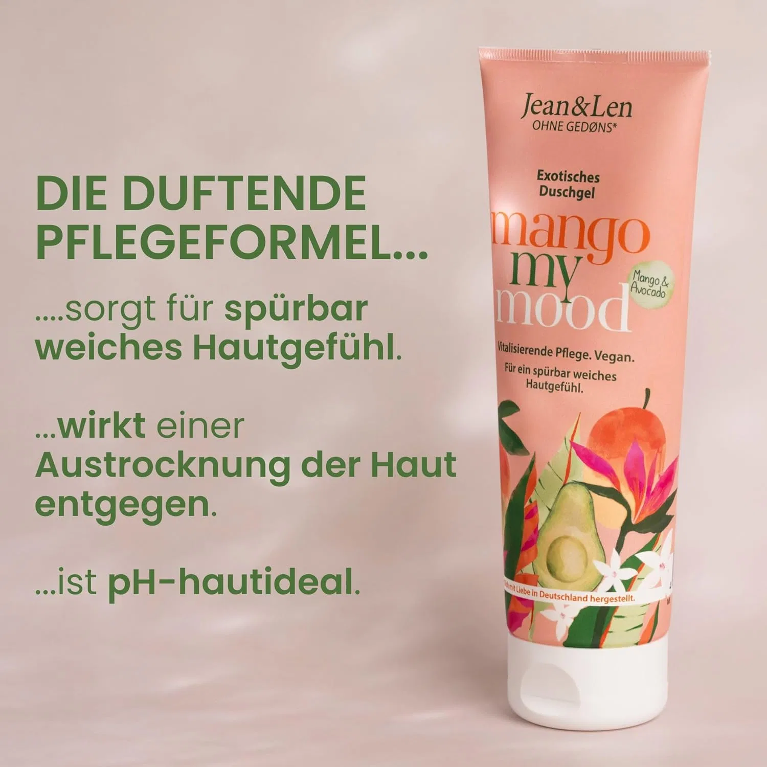 Гель для душа Shower Gel Mango & Avocado Jean & Len, 250 мл — фото 3