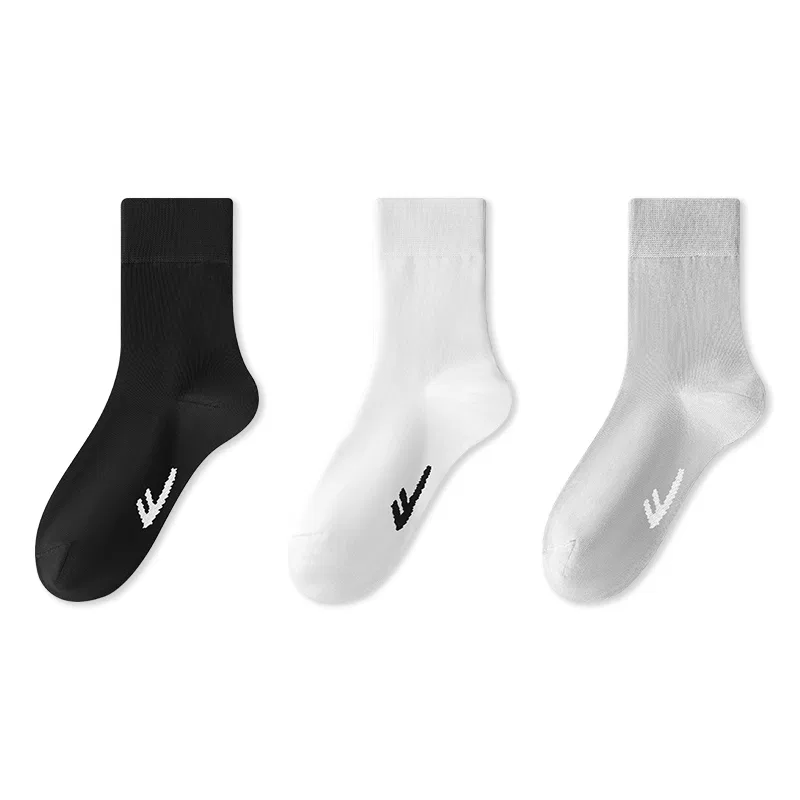 Детские носки-гольфы с антибактериальным хлопком, 5 пар, Warrior Warrior Antibacterial Cotton Socks White+Black+Light Gray, WARRIOR