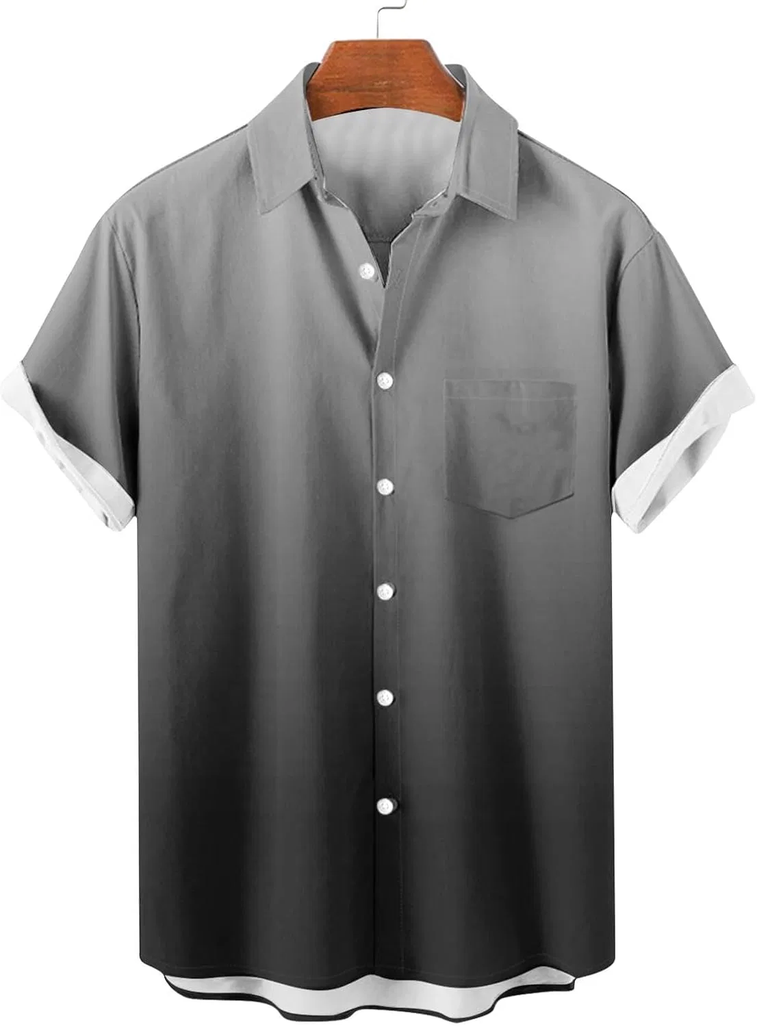 Мужская свободная рубашка с градиентом Generic, Dark Gray — фото 2