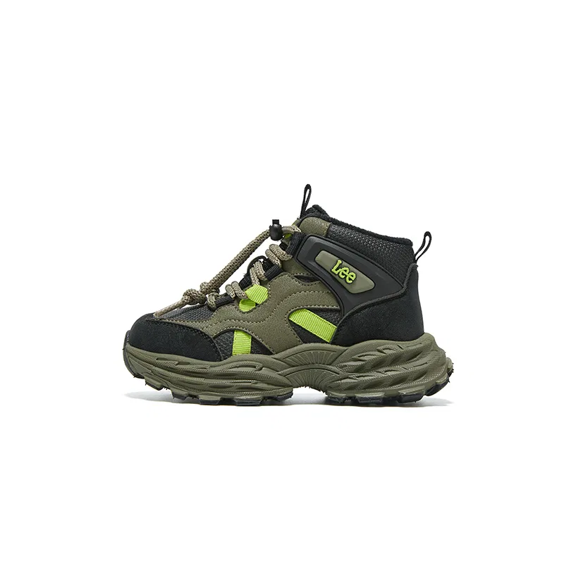 Детские зимние ботинки из экокожи с принтом Lee, Army Green