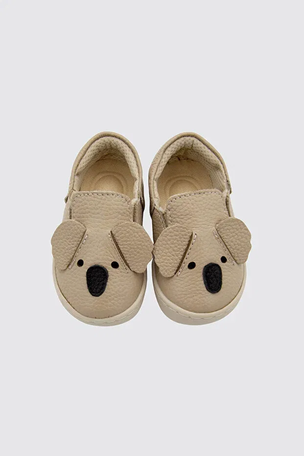 Детские ботинки для новорожденных с принтом Genuine leather first step shoes mink koala themed Beybium, Taupe — фото 2