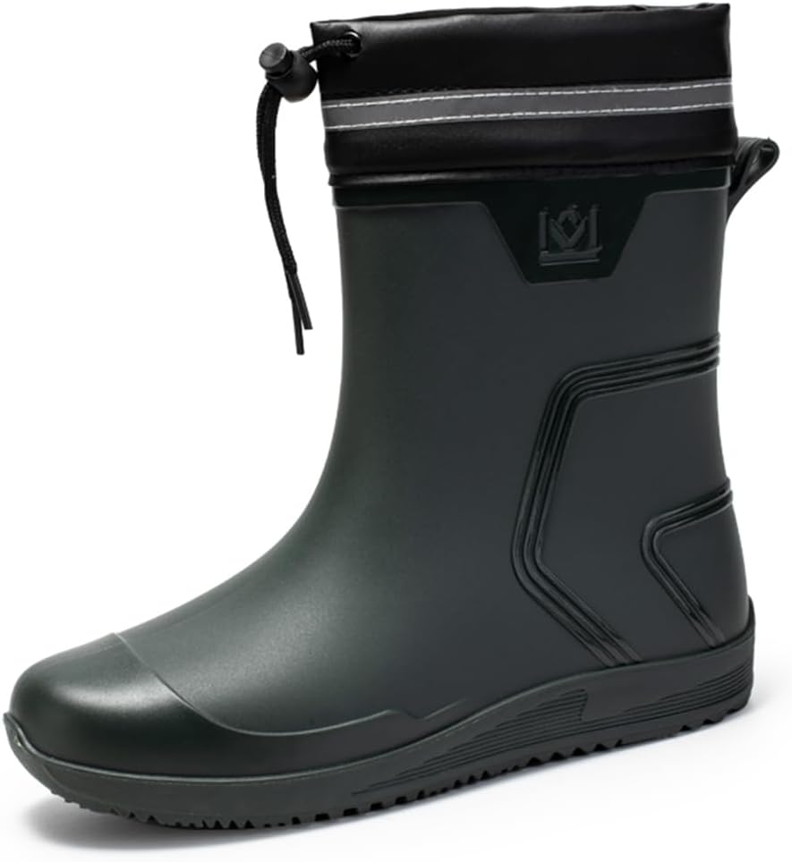 

Мужские сапоги до середины икры AUXDIQ Водонепроницаемые дождевые сапоги для улицы и сада, зеленый