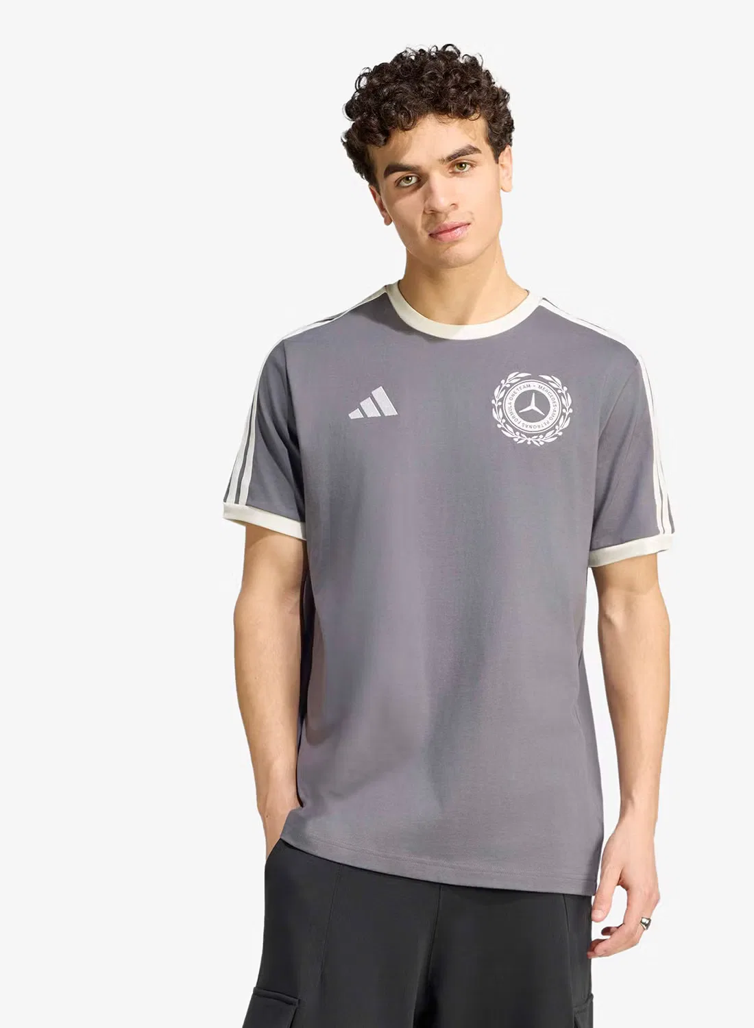 Футболка с принтом Mercedes Silver Arrows Icon Adidas, серый