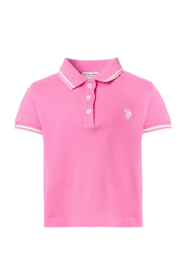 Поло с вышивкой, хлопок с эластаном, Polo shirt U.S. Polo Assn., розовый — фото 3