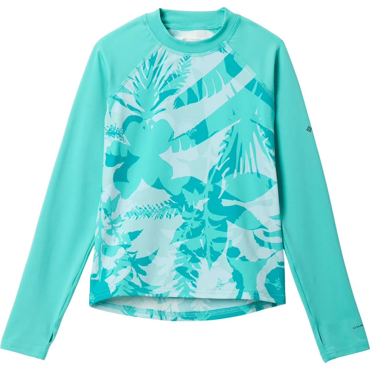Детская футболка с длинным рукавом Sandy shores printed long-sleeve sunguard Columbia, Dolphin Botaniflage/Dolphin