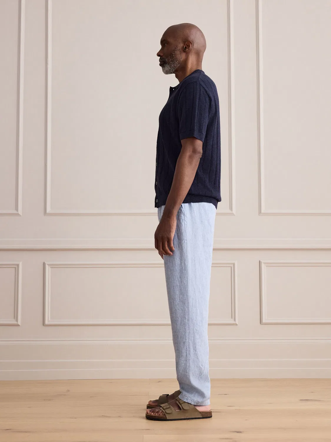 Брюки из льна, Regular Tapered Fit, Signature Next, светло-голубой — фото 4