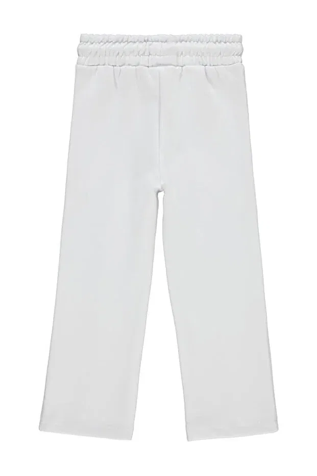 Детские спортивные штаны для девочек с принтом Leopard printed sweatpants Civil Girls, White — фото 2