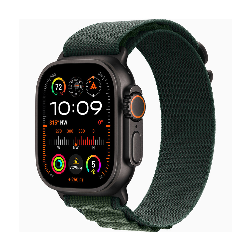 

Умные часы Apple Watch Ultra 2, 49 мм, GPS+Cellular, Black Titanium Case/Dark Green Alpine Loop, M, Зеленый, Умные часы Apple Watch Ultra 2, 49 мм, GPS+Cellular, Black Titanium Case/Dark Green Alpine Loop, M